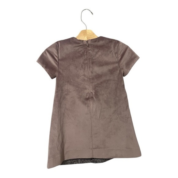 Imoga Girls Paris Dress Velvet Size 3 Mixed Media Shift Short Sleeves Party - Picture 3 of 6